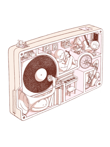 Inside analog line art