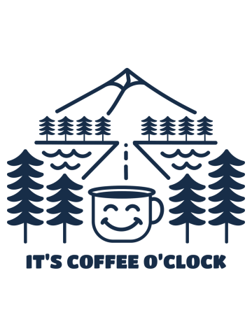 It's Coffee O'clock Monoline Art