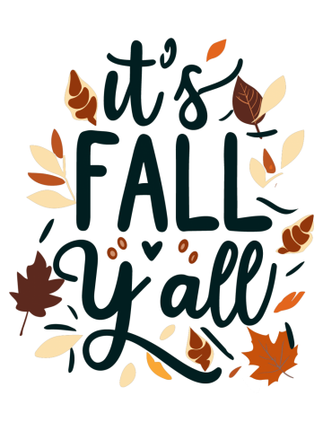 It’s Fall Y’all! Retro font and leaves