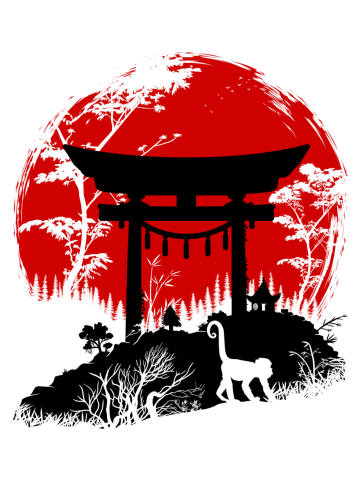 Japanese torii under the sun