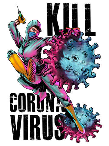 Kill Coronavirus White Background