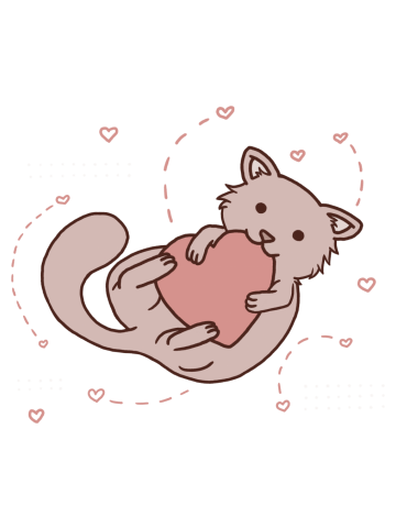 Kitty holds heart