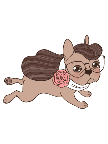 Lady Frenchie is going out for a walk with her friends