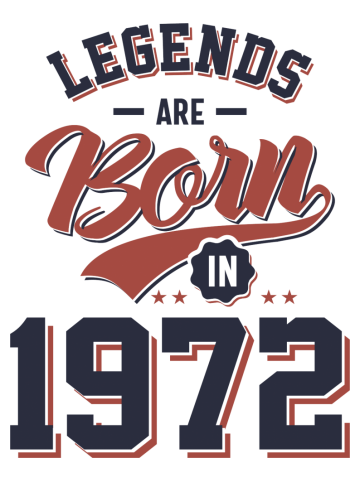 Legends Are Born in 1972 Birthday Gift