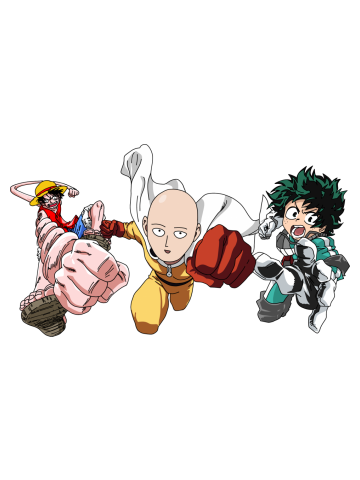 Luffy, Saitama and Deku (Team Punch)