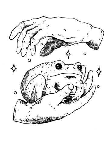 Magic frog (B&W)