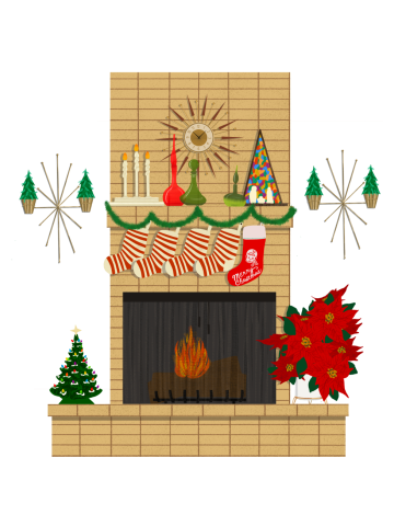Mod Christmas Fireplace