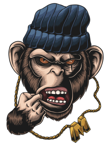 Monkey Gangster Head