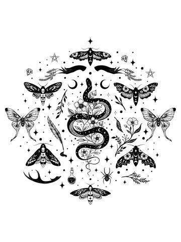 Mystical Nature Tattoo Sheet