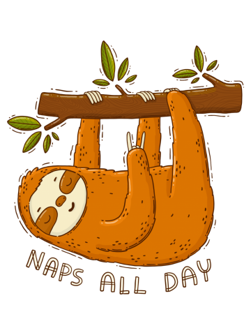 Naps All Day. Sloth on a tree