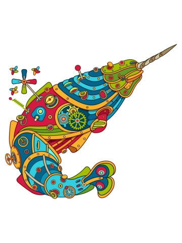 Narwhal, cool art from the AlphaPod Collection