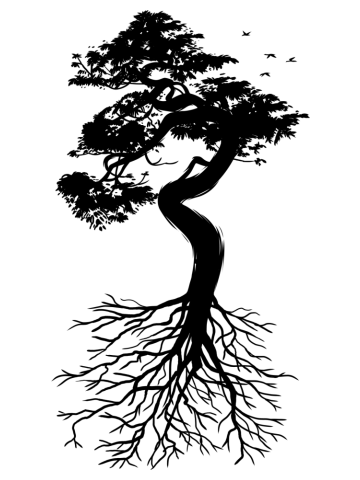 Nature tree with roots