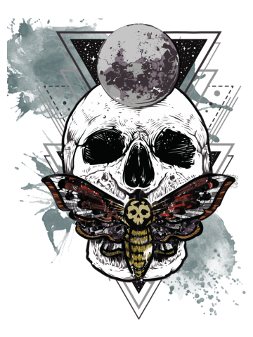 Occult Death Moth Over Sacred Geometry