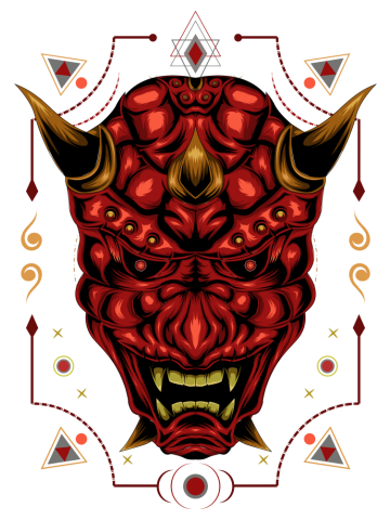 Oni vector illustration design. Japanese theme.