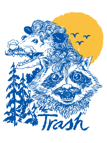 Opossum and Raccoon 70s Trash duo