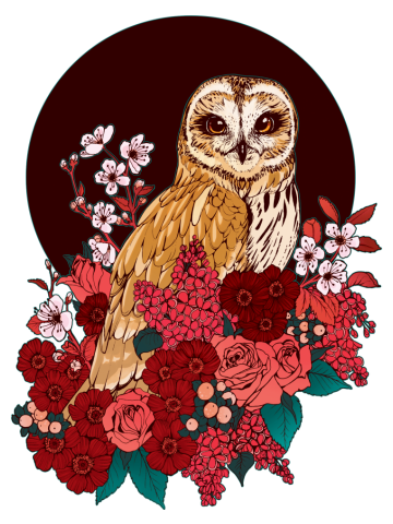 Owl Floral Eclipse