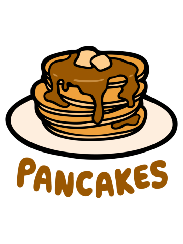 Pancakes with Butter and Syrup Typography