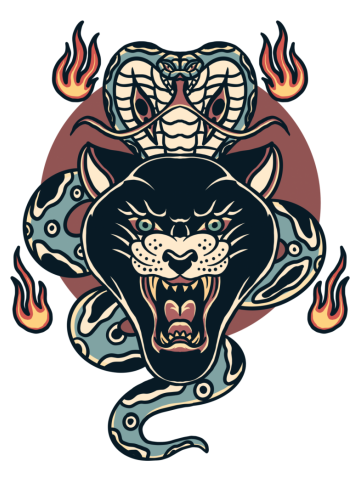 Panther and cobra