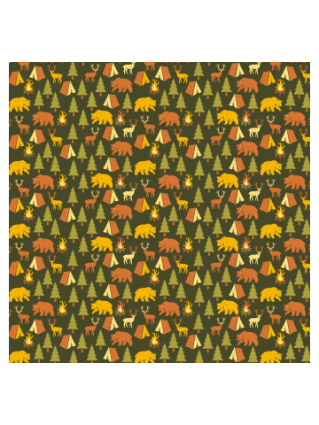 Pattern Camping Tree Tents Fire Bear Deer