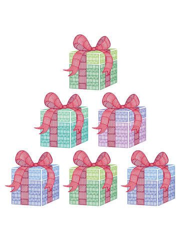 Patterned Presents Pile