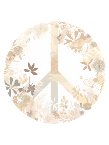 Peace Sign World Lovers Flower Hippie Artistic Groovy Soul
