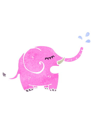 Pink Elephant Splash Pet Funny Happy Sarcastic Cute Inspirational Spiritual Animal Birthday Gift