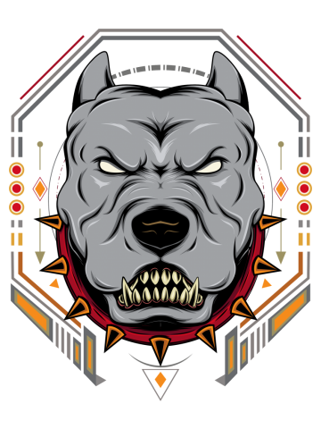 Pitbull mascot emblem. animal vector logo template.