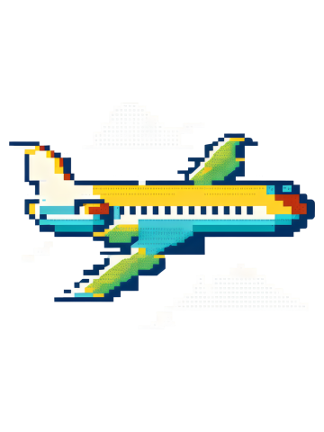Pixelated Art Pixel Jet Plane Airplane Future Pilot Toddlers