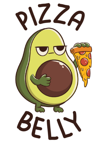 Pizza Belly Funny Avocado