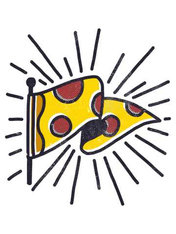 Pizza pennant (colored version)