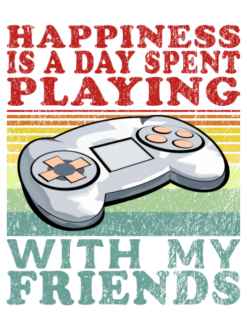 Playing Video Games With My Friends Hobby Red Blue Text