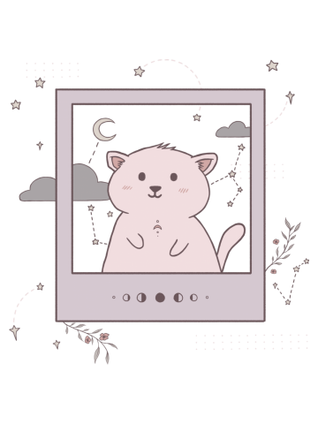 Polaroid Cat in Space