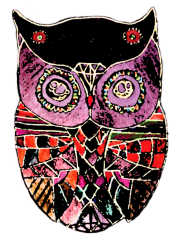 Primitive Colourful Mosaic Owl