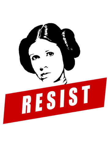 Princess Leia RESIST Star Wars black white red join the resistance