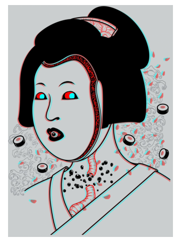Psychedelic Geisha Face Mask