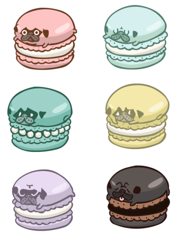 Pug Macarons