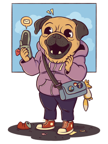 Pug in the 90s
