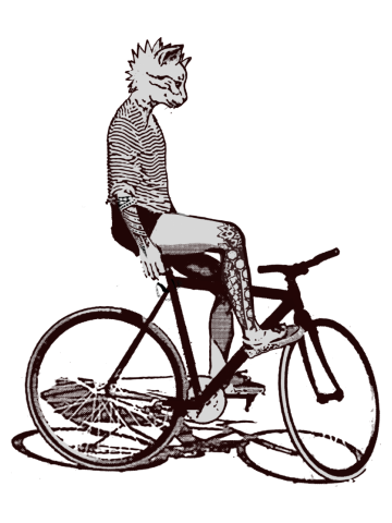 Punk Cat Cyclist