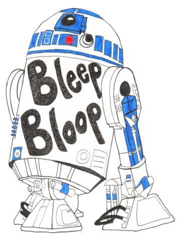 R2D2 Bleep Bloop Minimalist