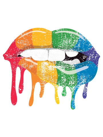 Rainbow Lips - Cool Gay Pride Rocky Horror Design