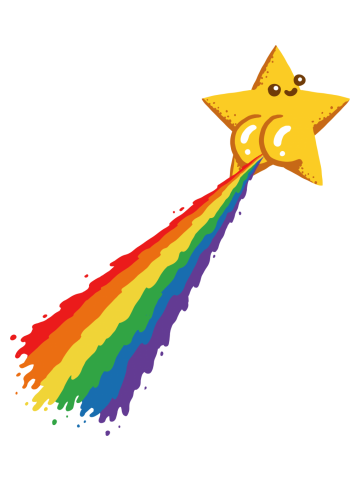 Rainbow Star Butt