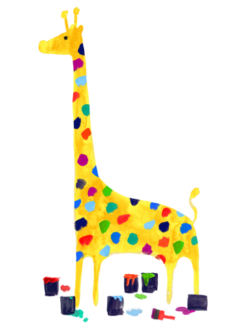 Rainbow colored giraffe