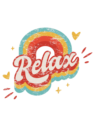Retro Relax Rainbow - Grunge 60s 70s Happy Design