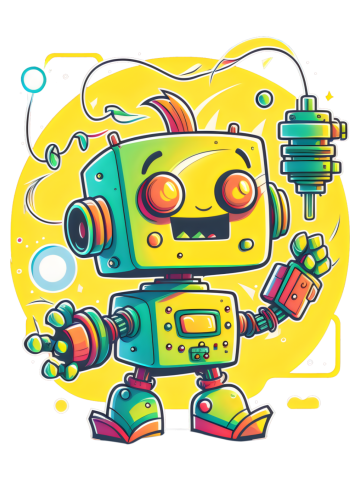 Retro Robot Cute Robotic Engineer Technology Hi-tech Machine