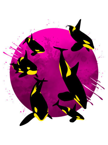 Retro killer whale