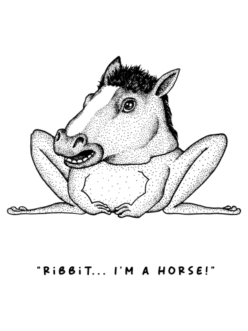 Ribbit.. I'm a horse! (B&W)