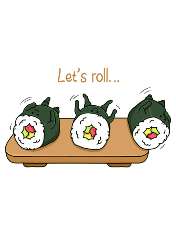 Rolling sushi roll