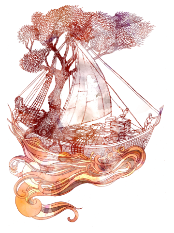 Roots at sea.