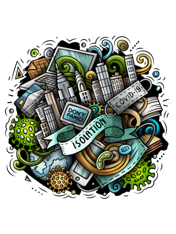 SELF-ISOLATION Cartoon Illustration