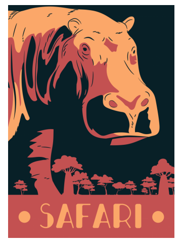 Safari Hippo Poster